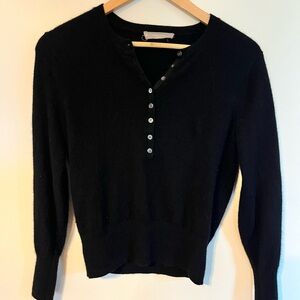 Everlane Black Button-Up Sweater cashmere
